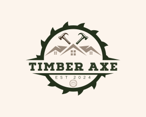 Carpentry Roof Hammer logo design