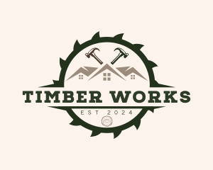 Carpentry Roof Hammer logo design