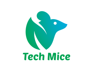 Mice - Gradient Leaf Mouse logo design