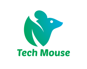 Gradient Leaf Mouse logo design