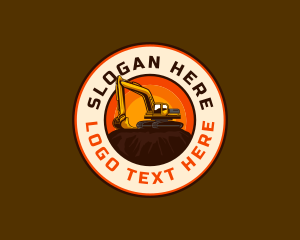 Gear - Backhoe Excavator Construction logo design