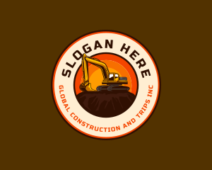Demolition - Backhoe Excavator Construction logo design
