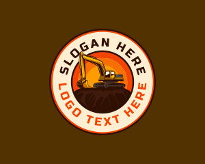 Digger - Backhoe Excavator Construction logo design