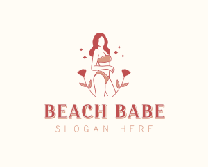 Floral Fashion Bikini logo design