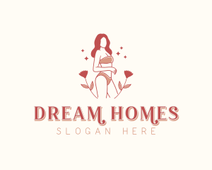 Head Dress - Floral Fashion Bikini logo design