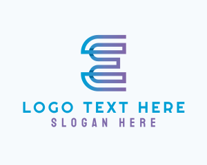 Online - Gradient Monoline Letter E logo design