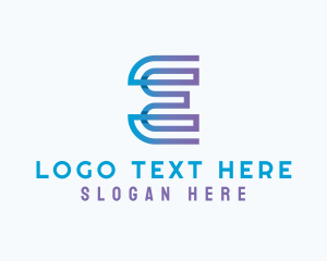 Gradient Monoline Letter E Logo