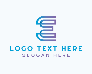 Programmer - Gradient Monoline Letter E logo design