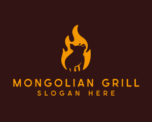 Flame Pig Barbecue Grill logo design