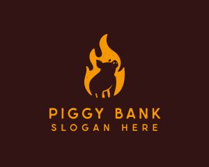 Flame Pig Barbecue Grill logo design