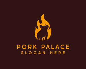 Flame Pig Barbecue Grill logo design