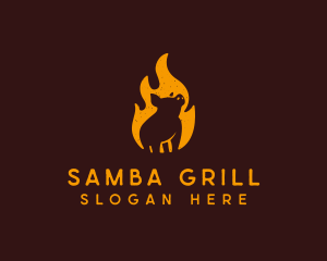 Flame Pig Barbecue Grill logo design