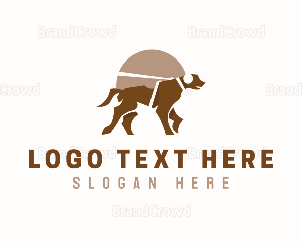 Dog Puppy Leash Logo