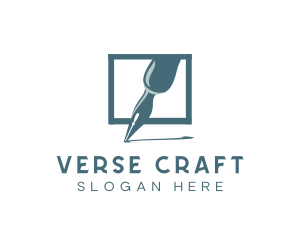 Poem - Calligraphy Pen Writing logo design