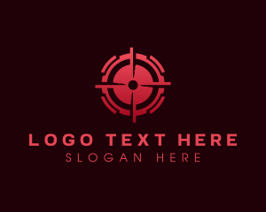 Shooting Range - Bullet Target Crosshair logo design