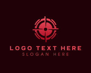 Shotgun - Bullet Target Crosshair logo design
