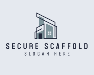Scaffolding - Real Estate House Architecture logo design