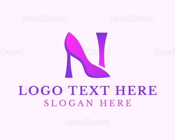 Purple Heels Letter N Logo