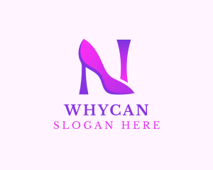 Purple Heels Letter N Logo