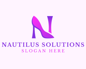 Purple Heels Letter N logo design