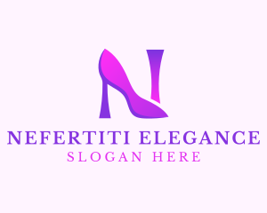 Purple Heels Letter N logo design