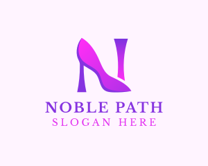 Purple Heels Letter N logo design