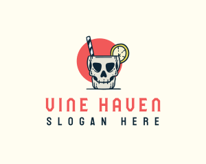 Liquor Mug Skull logo design