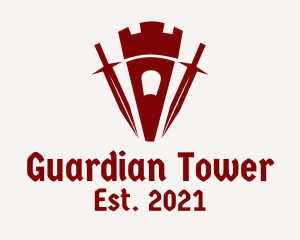 Watchtower - Medieval Watchtower Sword logo design