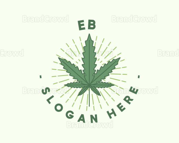 Marijuana Leaf Sunburst Logo