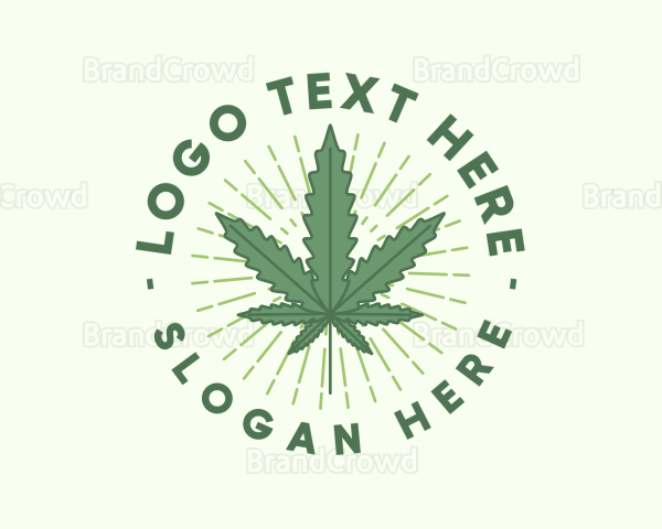 Marijuana Leaf Sunburst Logo