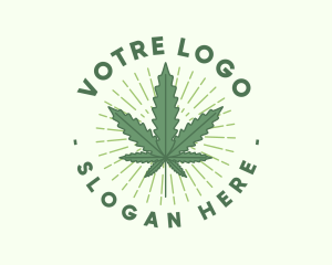Marijuana Leaf Sunburst Logo
