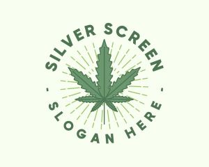 Cannabis - Marijuana Leaf Sunburst logo design