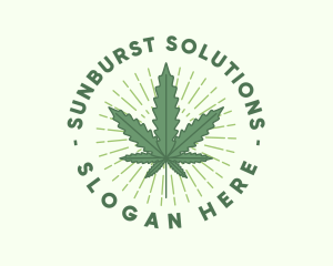 Sunburst - Marijuana Leaf Sunburst logo design