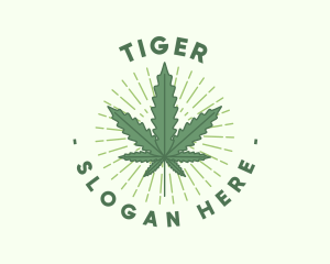 Hash - Marijuana Leaf Sunburst logo design