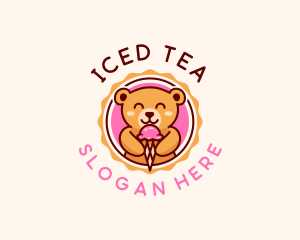 Bear Ice Cream Dessert logo design