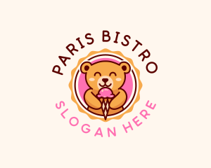 Bear Ice Cream Dessert logo design