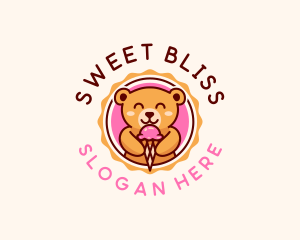 Bear Ice Cream Dessert logo design