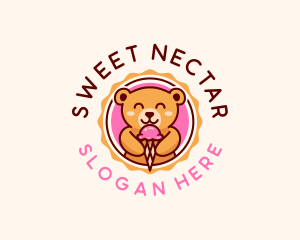 Bear Ice Cream Dessert logo design