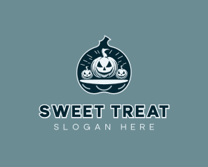 Pumpkin Scary Halloween logo design