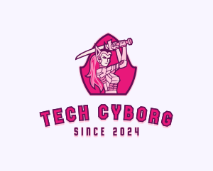 Cyborg - Warrior Cyborg Woman Cosplay logo design