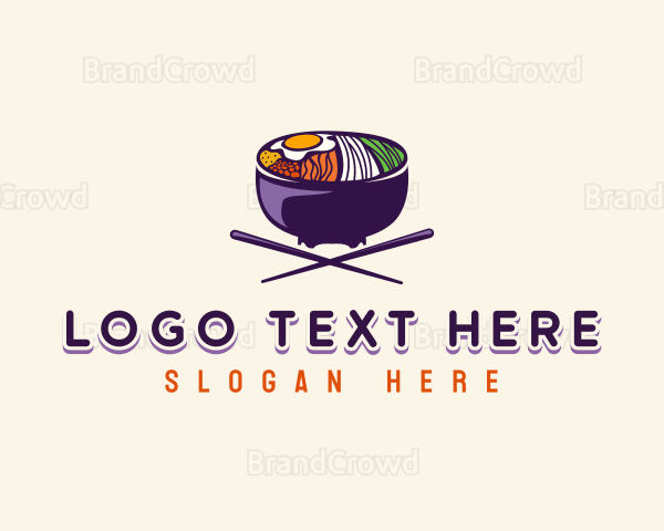 Bibimbap Food Bowl Logo