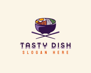 Bibimbap Food Bowl logo design