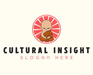 Monk Buddhist Religion logo design