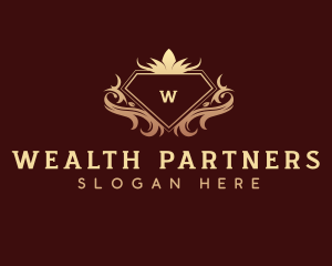 Luxury Diamond Decorative Crest logo design