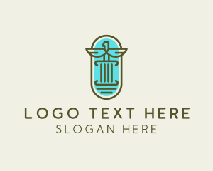 Minimalist - Eagle Pillar Column logo design