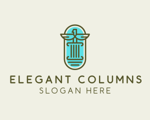 Eagle Pillar Column logo design