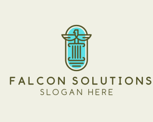 Eagle Pillar Column logo design