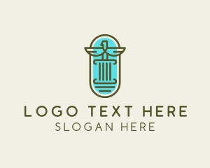 Aviary - Eagle Pillar Column logo design