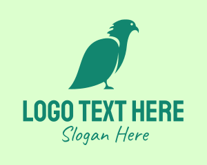 Crow - Green Eco Bird logo design