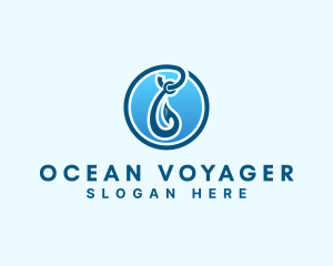 Seafarer - Nautical Fishing Hook logo design